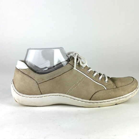 Waldläufer Taupe Leather Sneakers Comfort Wide Fit Sz. 6.5 - Picture 5 of 11